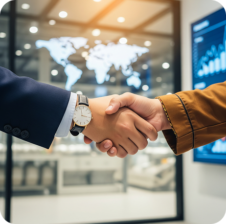 Handshake with distributor